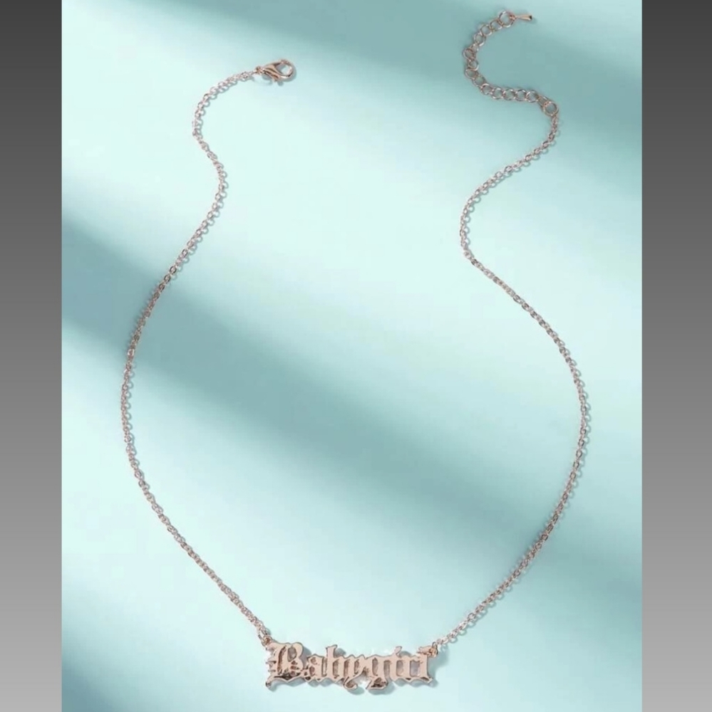 Babygirl Pendant Necklace Champagne Color